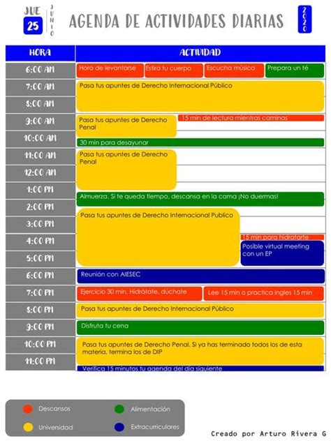 Agenda de actividades 